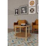 Çift Katlı Yuvarlak Orta Sehpa 60X60 | Modern Ahşap & Beyaz Seçenek - Görsel 4