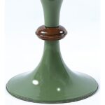 Cam Üstlü Yan Sehpa Zigon Sehpa, Modern Servis Sehpası Yeşil Metal Gövde - Görsel 2