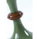 Cam Üstlü Yan Sehpa Zigon Sehpa, Modern Servis Sehpası Yeşil Metal Gövde - Görsel 4