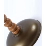 Mdf Üst Tablalı Yan Sehpa, Zigon Sehpa, Bronz Metal Gövde ve Ahşap Ayak – 60X40 cm - Görsel 3