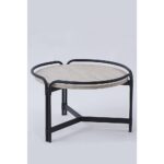 2'li Yuvarlak Orta Sehpa Seti – Modern Metal Ayaklı, Doğal Mermer Görünümlü Sehpa Takımı (80x45 cm + 60x35 cm) - Görsel 2