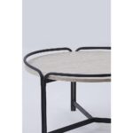 2'li Yuvarlak Orta Sehpa Seti – Modern Metal Ayaklı, Doğal Mermer Görünümlü Sehpa Takımı (80x45 cm + 60x35 cm) - Görsel 3