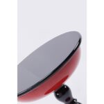 Kırmızı Metal Yan Sehpa – Parlak Kestane Mdf Üst, Şık Dekoratif Tasarım