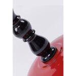 Kırmızı Metal Yan Sehpa – Parlak Kestane Mdf Üst, Şık Dekoratif Tasarım - Görsel 2