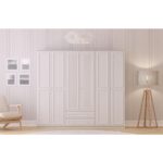 Rabi Mobilya Lina Country 6 Kapak 2 Çekmeceli Aynalı Gardırop - Görsel 3