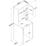 Rani KD101 Çamaşır Makinesi Dolabı 3 Raflı Kapaklı Banyo Dolabı Antrasit - Sepet Ceviz - Görsel 5