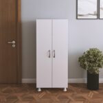 End-12 4 Raflı 2 Kapaklı Çok Amaçlı Dolap Çok Amaçlı Mutfak Dolabı Kiler Dolabı Erzak Dolabı Beyaz - Görsel 2