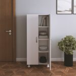 End-12 4 Raflı 2 Kapaklı Çok Amaçlı Dolap Çok Amaçlı Mutfak Dolabı Kiler Dolabı Erzak Dolabı Beyaz - Görsel 3