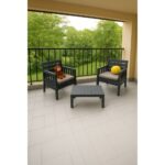 Sandalie Home 1 1 S 2 Kişilik Minderli Bahçe Balkon Oturma Takımı - Antrasit