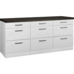 Antrasit Tezgahlı Samba Mutfak 9 Çekmeceli Alt Modül 200 cm - Çok Amaçlı Dolap -Tezgah Dahil - Görsel 2