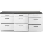 Antrasit Tezgahlı Samba Mutfak 9 Çekmeceli Alt Modül 200 cm - Çok Amaçlı Dolap -Tezgah Dahil - Görsel 3