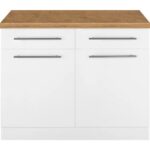 90CM-VERA Mutfak 2 Çekmeceli 2 Kapaklı Alt Modül -90 cm - Çok Amaçlı Dolap -Tezgah Dahil - Görsel 2