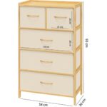 Digithome Bambu 5 Çekmeceli Dolap Organizer Çok Amaçlı Düzenleyici Şifonyer DB-0013 - Görsel 5