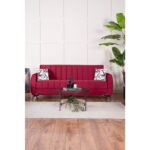 Linda Üç Kişilik Kanepe Yüksek Ayaklı Bordo