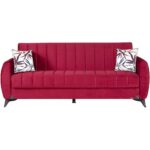 Linda Üç Kişilik Kanepe Yüksek Ayaklı Bordo - Görsel 4