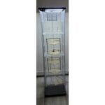Artinoks Cam Vitrin Gümüşlük Büfe Camlı Koleksiyon Vitrini Detolf Cam Vitrin Teşhirvitrin 3ledli /(Işıklı)