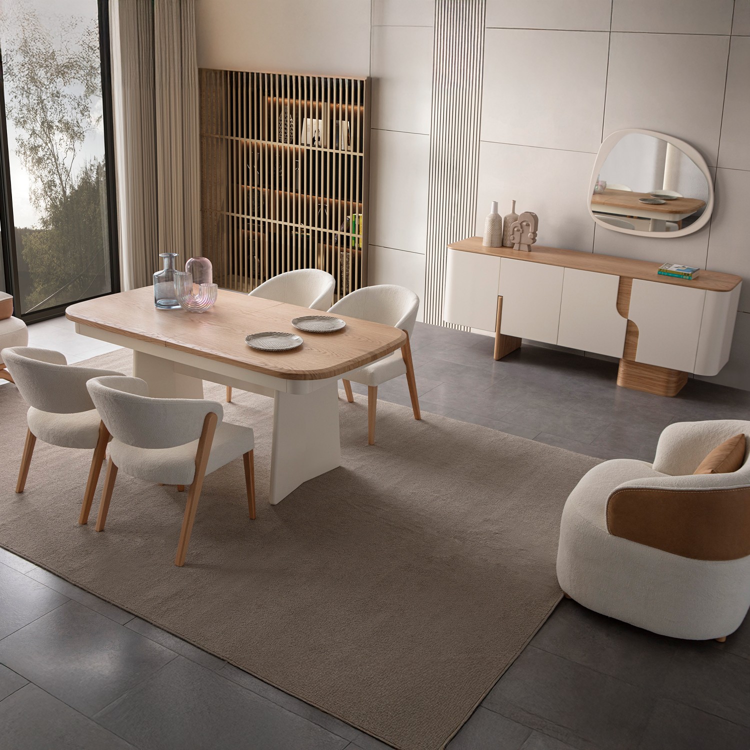 110001023017263.jpg Eymense Salda Açılır Yemek Odası Takımı 4 Sandalyeli - Görsel 1