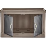 Çok Amaçlı Kapaklı Portatif Istiflenebilir Tekerlekli Organizer Dolap Kahverengi - Görsel 4