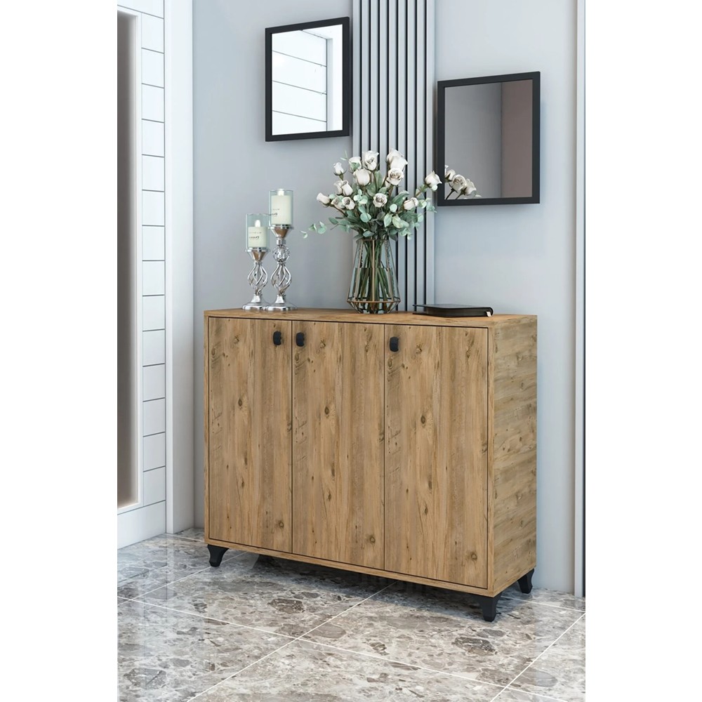 110001026436019.jpg 3 Kapaklı Ayakkabılık Çok Amaçlı 3 Kapaklı Dolap - Görsel 1