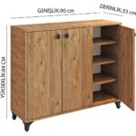 3 Kapaklı Ayakkabılık Çok Amaçlı 3 Kapaklı Dolap - Görsel 3