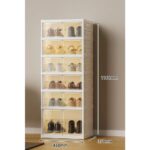 6 Katlı Katlanabilir, Şeffaf Kapaklı, Toz Geçirmez, Büyük Boy ve Geniş Kapasiteli Ayakkabı Dolabı - Görsel 3