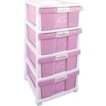 Omnipazar SRL-4003 Plastik Düz Komidin Mutfak Sebzelik 4 Katlı