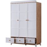 Bello Çocuk Odası Takımı, Bello Yavrulu Karyola, Berlin 3 Kapaklı Dolap, Şifonyer - Ceviz - Görsel 4