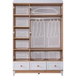 Bello Çocuk Odası Takımı, Bello Yavrulu Karyola, Berlin 3 Kapaklı Dolap, Şifonyer - Ceviz - Görsel 5