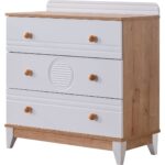 Antalya Çocuk Odası Takımı, Antalya Yavrulu Karyola, Berlin 3 Kapaklı Dolap, Şifonyer - Ceviz - Görsel 7