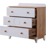 Antalya Çocuk Odası Takımı, Antalya Yavrulu Karyola, Berlin 3 Kapaklı Dolap, Şifonyer - Ceviz - Görsel 8