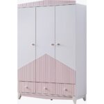 Bello Çocuk Odası Takımı, Bello Yavrulu Karyola, Fethiye 3 Kapaklı Dolap - Pembe - Görsel 4