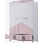 Bello Çocuk Odası Takımı, Bello Yavrulu Karyola, Fethiye 3 Kapaklı Dolap - Pembe - Görsel 5