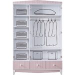 Bello Çocuk Odası Takımı, Bello Yavrulu Karyola, Fethiye 3 Kapaklı Dolap - Pembe - Görsel 6