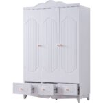 Poli Çocuk Odası Takımı, Poli Yavrulu Karyola, Flower 3 Kapaklı Dolap - Pembe - Görsel 5