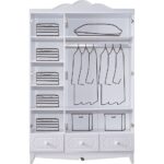 Poli Çocuk Odası Takımı, Poli Yavrulu Karyola, Flower 3 Kapaklı Dolap - Pembe - Görsel 6