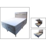 Mirç Yatak Baza// Çift Kişilik Cansas Model Baza Başlık Ful Ortopedik Pedli Yatak - Görsel 3