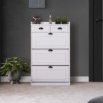 Ayakkabılık, Çırağan Ayakkabılık, Düşer Kapak Çekmeceli Ayakkabılık, Beyaz - Görsel 2