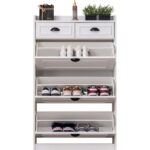 Ayakkabılık, Çırağan Ayakkabılık, Düşer Kapak Çekmeceli Ayakkabılık, Beyaz - Görsel 3