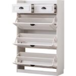 Ayakkabılık, Çırağan Ayakkabılık, Düşer Kapak Çekmeceli Ayakkabılık, Beyaz - Görsel 6