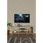 Ahşap Tv Ünitesi – 120 cm – 3 Katlı Açık Raflı Televizyon Sehpası – 30X43X120 cm - Görsel 2