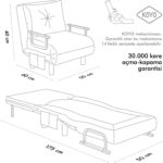 Pafu Sento Tekli Katlanır Yataklı Koltuk - Soho Gri - Görsel 10