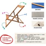 Ahşap Kumaş Katlanır Şezlong Seti Balkon Bahçe Mobilyası - Görsel 4