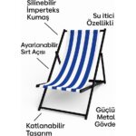 Joymobilya Katlanır Metal Şezlong – Dayanıklı ve Konforlu - Görsel 3