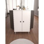 Melo 4 Gözlü 2 Kapaklı Çok Amaçlı Dolap Ayakkabılık Kiler Dolabı Beyaz - Görsel 4