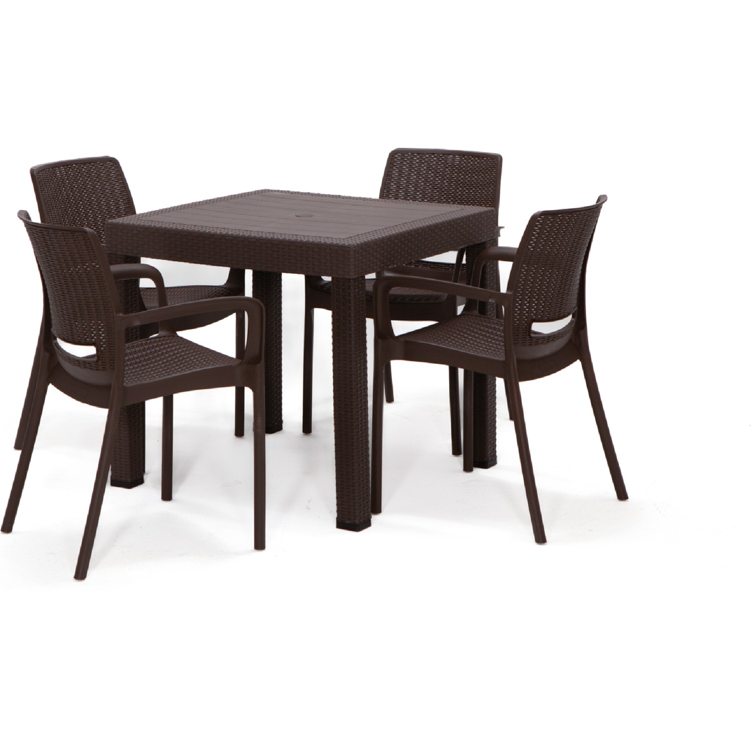 110001040398979.jpg Mobetto Rattan Kahve Kollu 4 Sandalye Masa Takımı – Bahçe&balkon&teras - Görsel 1