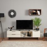 Just Home Royal Tv Ünitesi - Krem / Barok Ceviz - Görsel 3