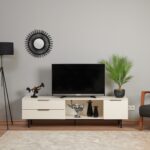 Just Home Royal Tv Ünitesi - Krem / Barok Ceviz - Görsel 5