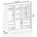 AE-2115 Kale Sonomo Gardırop 6 Kapaklı, 4 Çekmeceli, 3 Askılıklı, 13 Raflı Dolap - Görsel 3