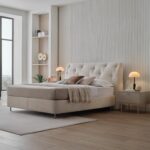 Enza Home Cante Başlıklı Baza 2'li Set - Krem