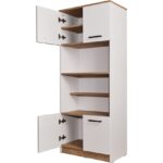 Just Home 4 Kapaklı Fırın Bölmeli Kiler Dolabı - Beyaz / Safir Meşe - Görsel 7